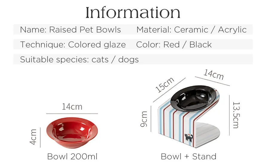 Jxkaohuibo Ceramic Pet Bowl Set