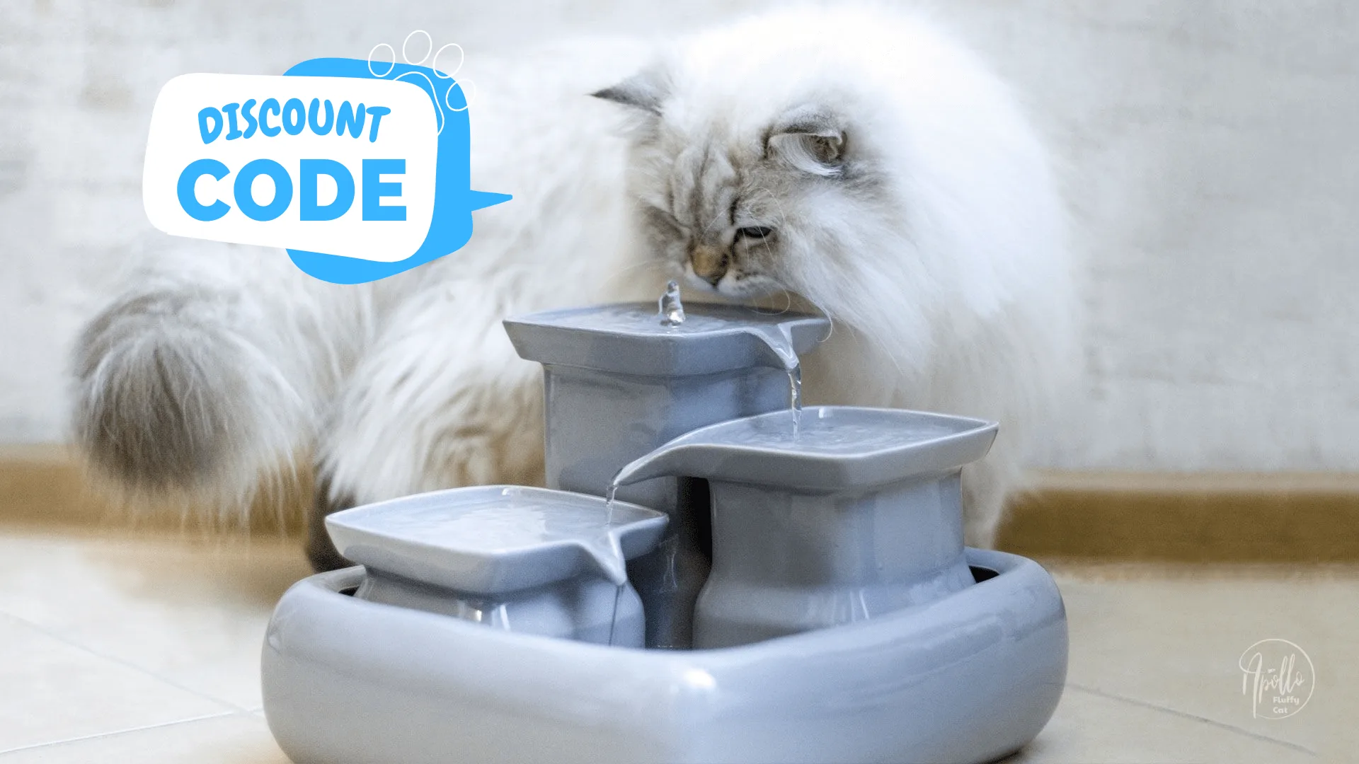 Miaustore Ceramic Cat Water Fountain