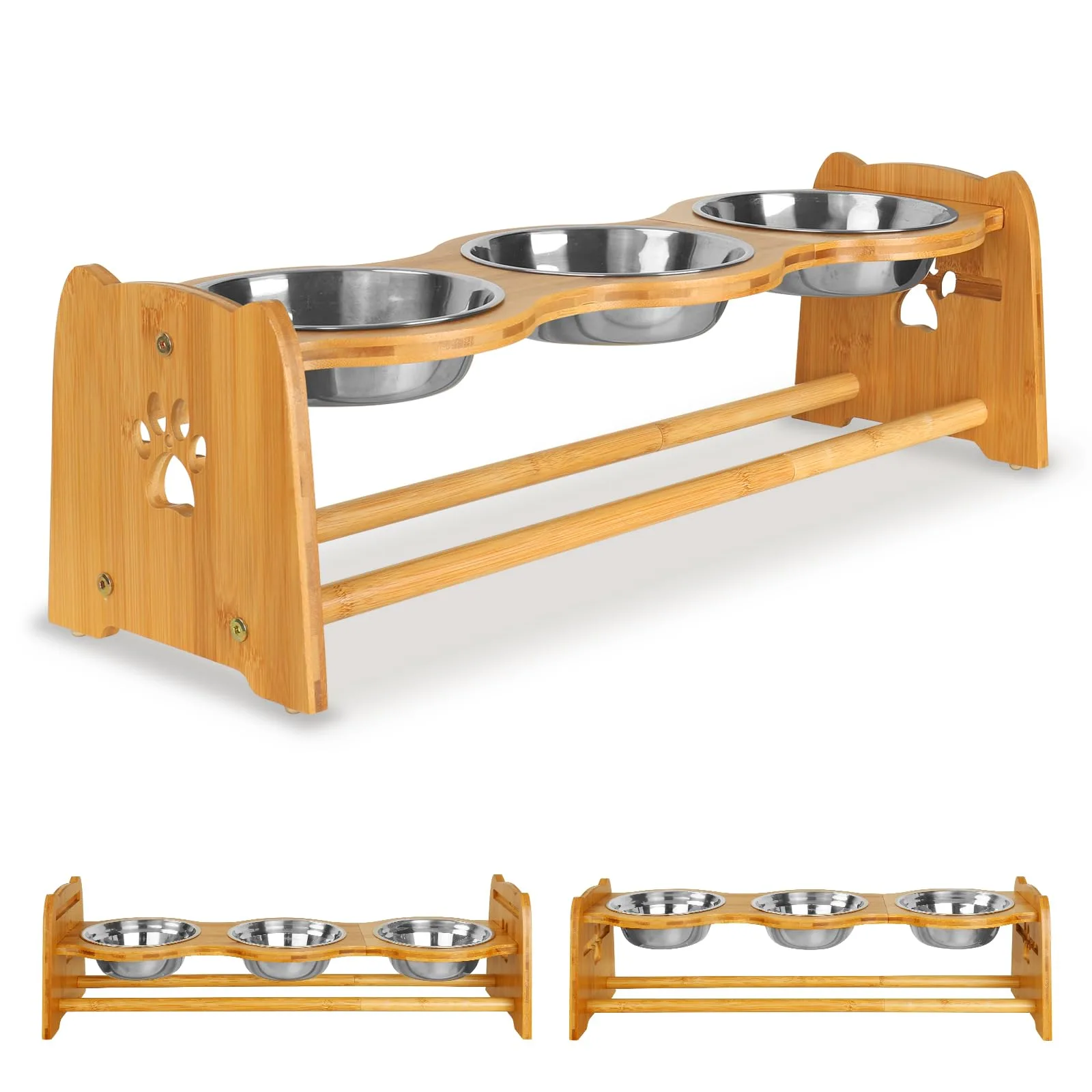 Mkono Bamboo Raised Pet Bowl image 3