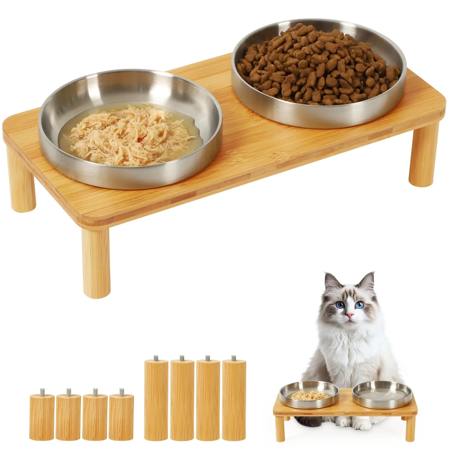 Mkono Elevated Cat Bowl Stand image 2