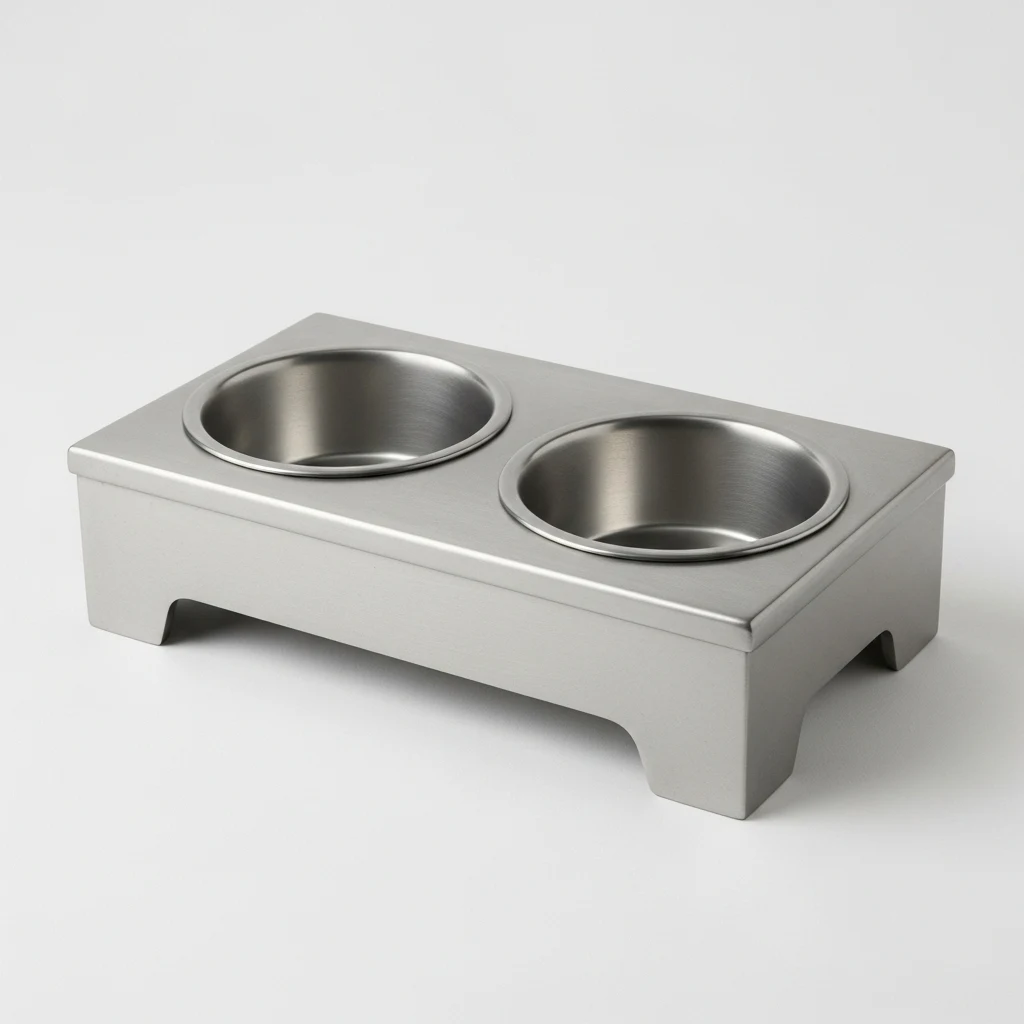Pewter Pet Feeding Station Bowl image 3